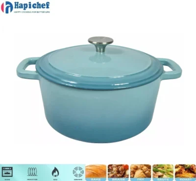 High Quality Nonstick White Eanmeled Cast Iron Dutch Oven Round Casserole with Lid