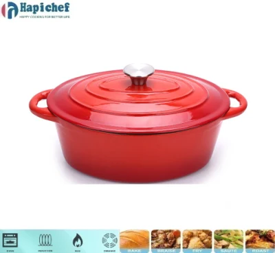Factory Wholesale Oval Enamel Cast Iron Cookware Cooking Pot Casserole Dutch Oven