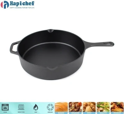 Cast Iron Deep Big Volume Cast Iron Skillet Fry Pan