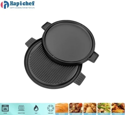 Double-Sided High-Quality Cast Iron Cookware BBQ Griddle Plate Outdoor Grill Pan