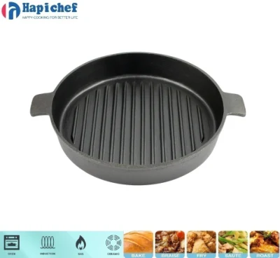 Amazon Hot Sale Cookware Cast Iron Griddle Barbecue Grill Pan